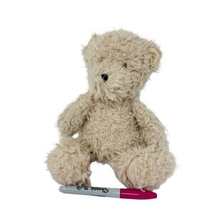 Jellycat Angora Cocoa Bear Plush Rare Discontinued Shaggy Soft Furry Teddy 11"